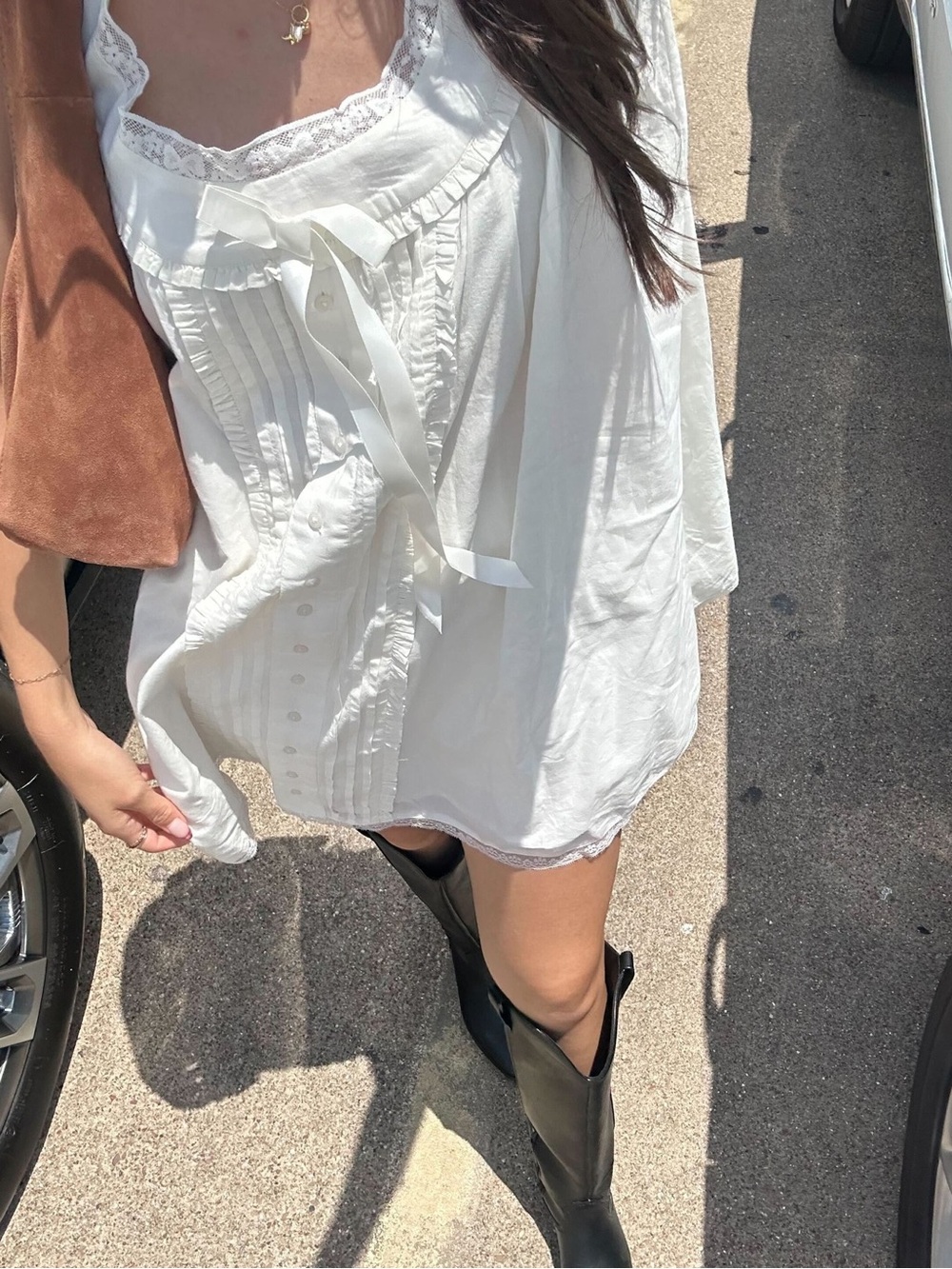 For Love & Lemons Venetia cotton slip dress Size Small NWT - Picture 8 of 15